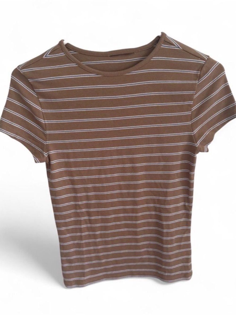 Everyday Brown Striped Short Sleeve Tee
